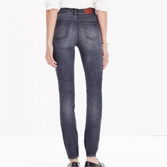 MADEWELL | Black Gray Wash Distressed High Riser Skinny Jeans Women’s Size 30/10 - Picture 2 of 14